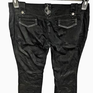 Vintage Y2K Baby Phat Black Gold Accents Cat Pants Size 9